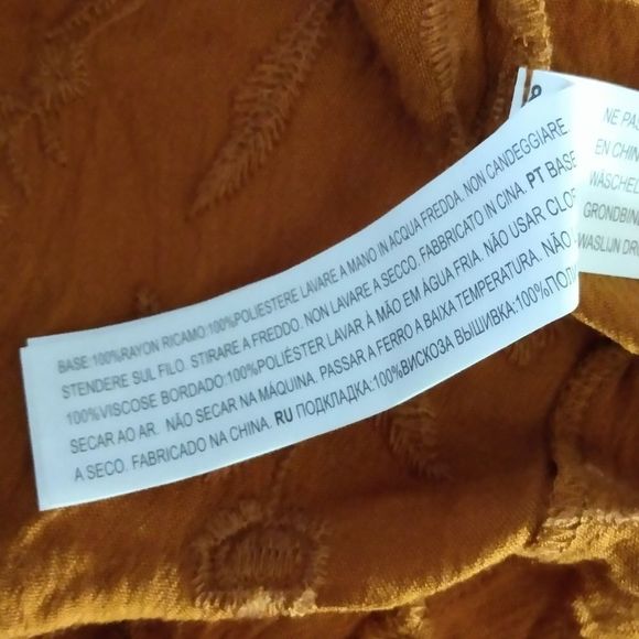 Forever 21 Floral Embroided Kamoto Dress Jacket Size Large Color Brown Mustard - Picture 4 of 4